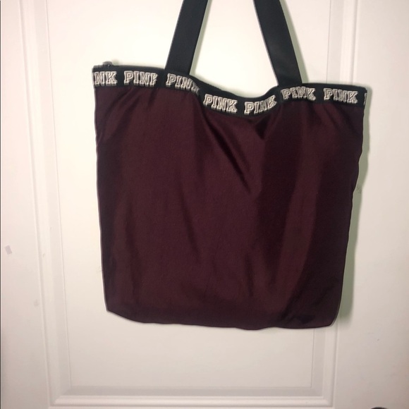 VS Pink Tote Bag burgundy and White Large - Picture 5 of 9